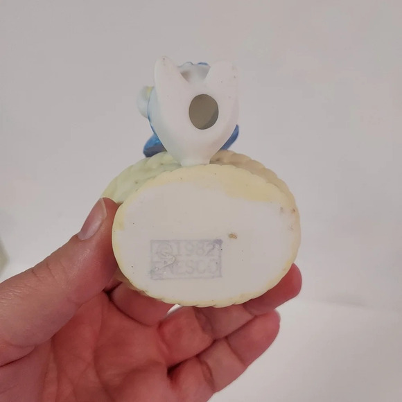 Vintage 1982 Enesco Bunny With Easter Basket Porcelain Bisque Figurine - Picture 10 of 10